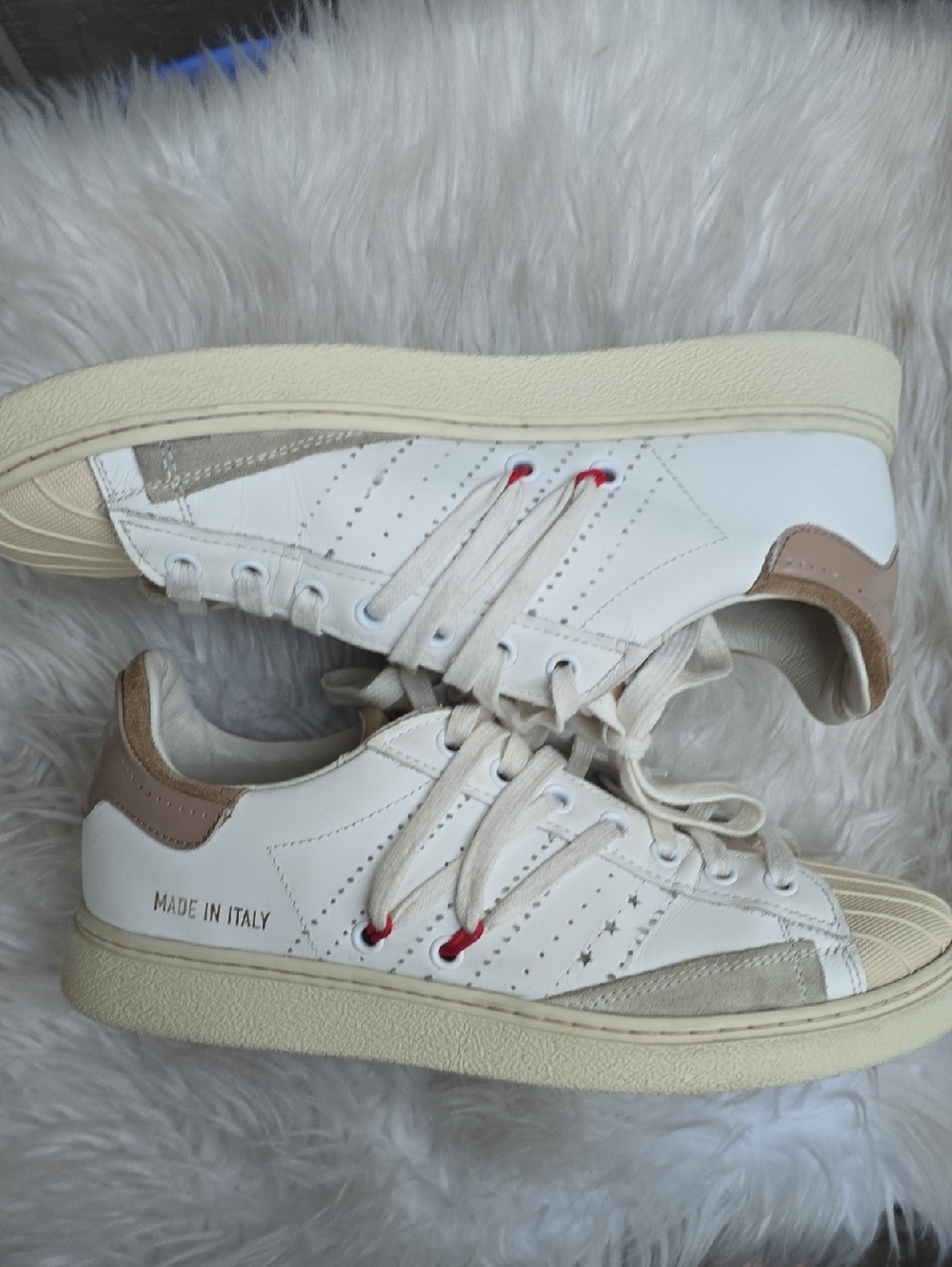 Hidnander Stripeless Ultimate Dual White Leather Sneakers Mens EU40 US7